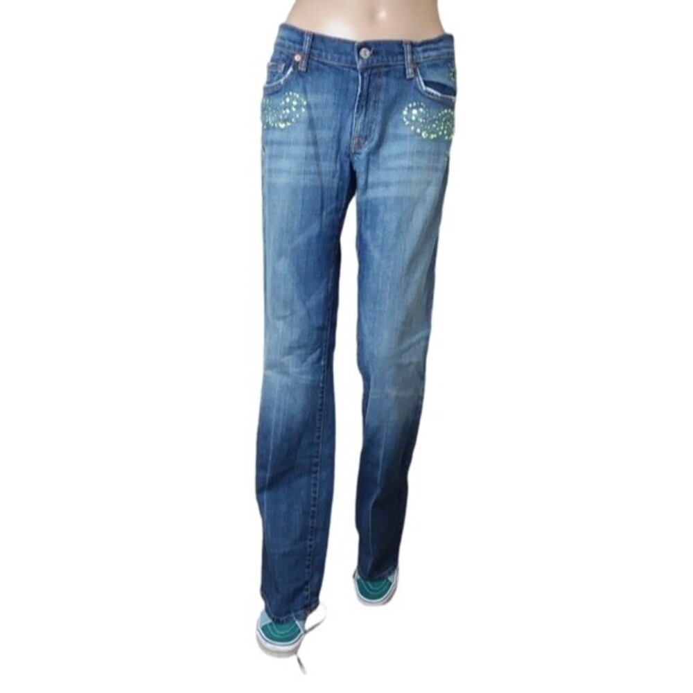 7 For All Mankind The Great China Wall Rhinestone Studded Jeans